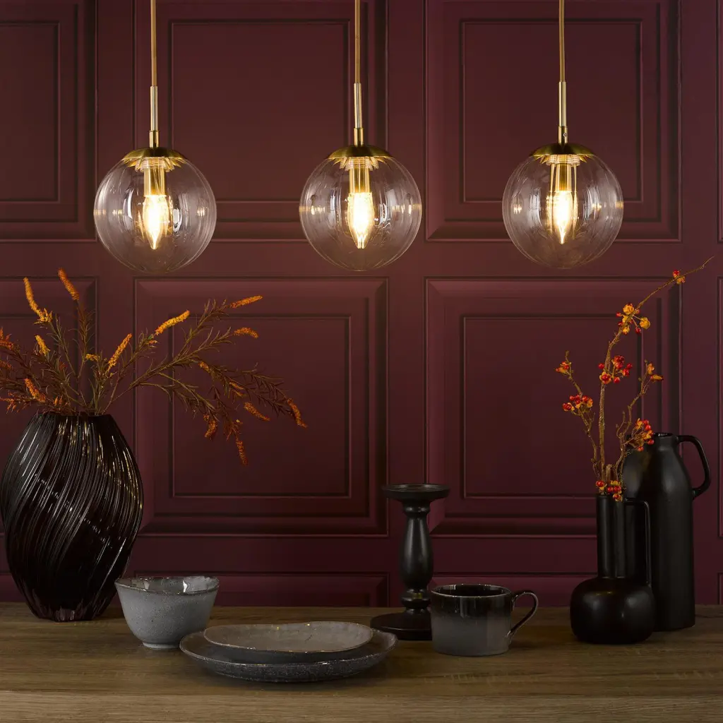 Jocelyn 3 Light Brass Bar Pendant