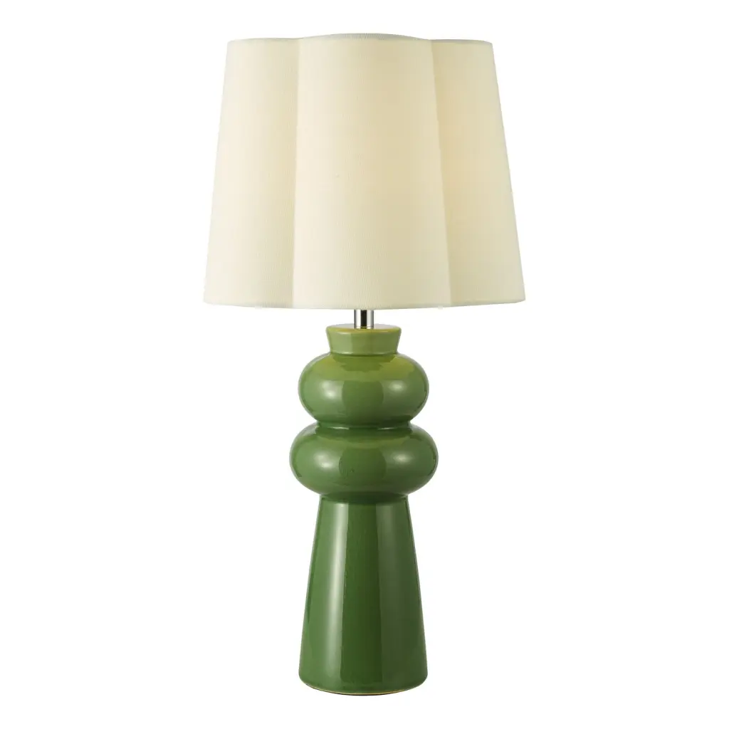 Jordana Green Table Lamp C/W Shade