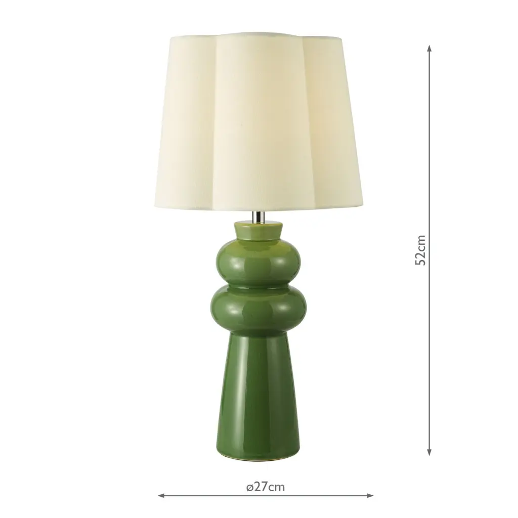 Jordana Green Table Lamp C/W Shade