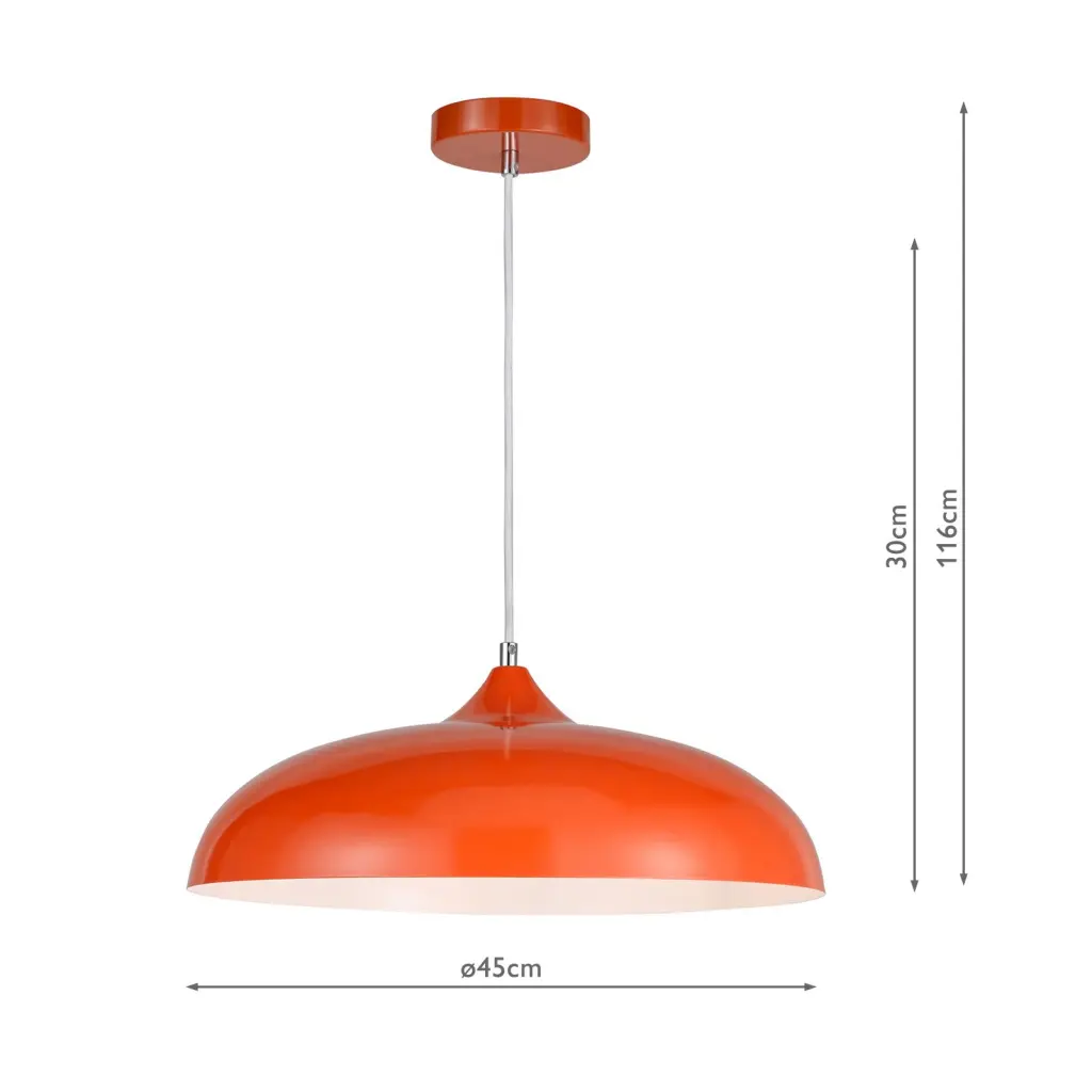 Kaelan Single Pendant in Orange Finish