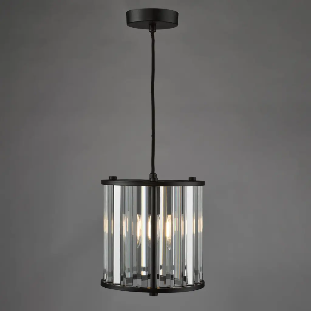 Kiran Single Pendant in Satin Black