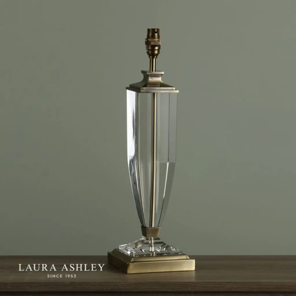 Laura Ashley Carson Antique Brass & Crystal Table Lamp Base Only Large