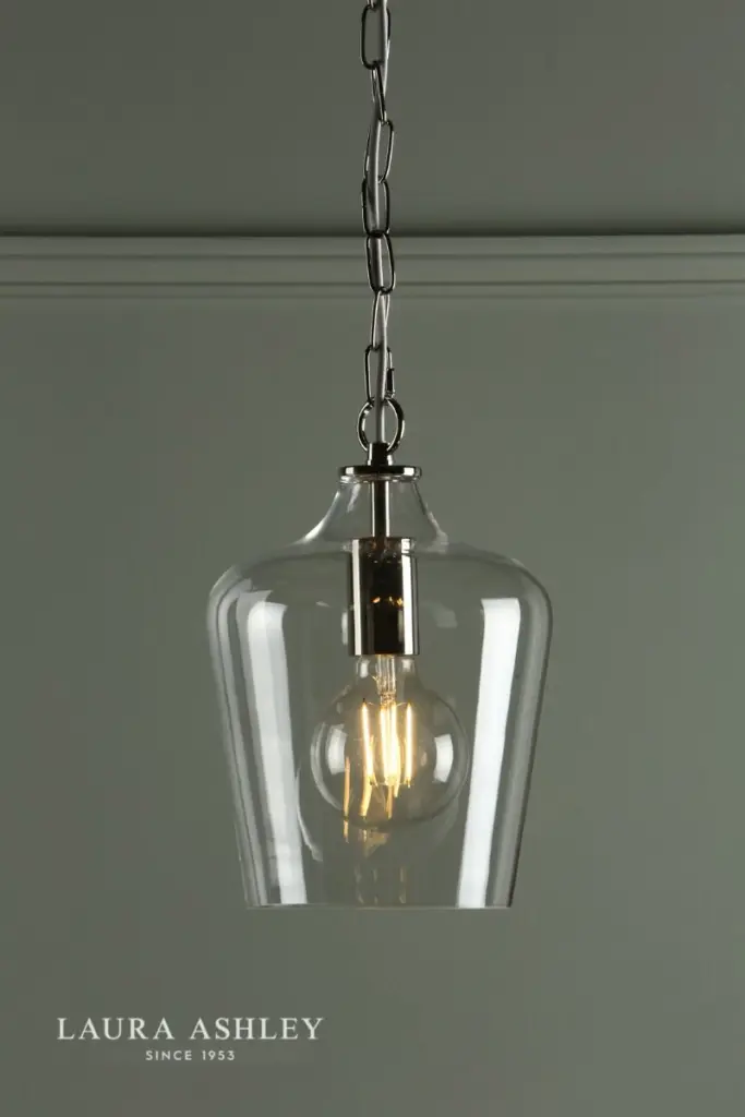 Ockley Polished Chrome & Clear Glass Pendant