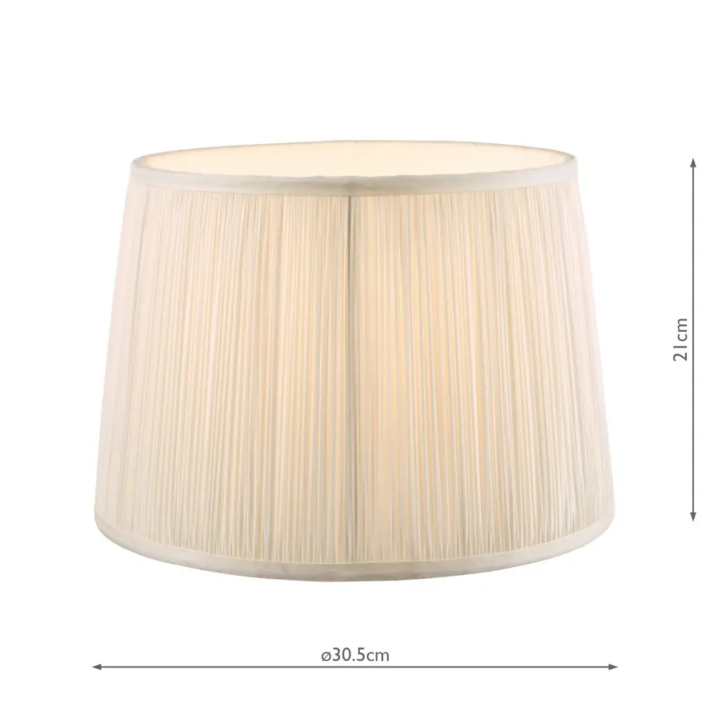 Hemsley Pleated Silk Cream Shade 300mm/12 Inch