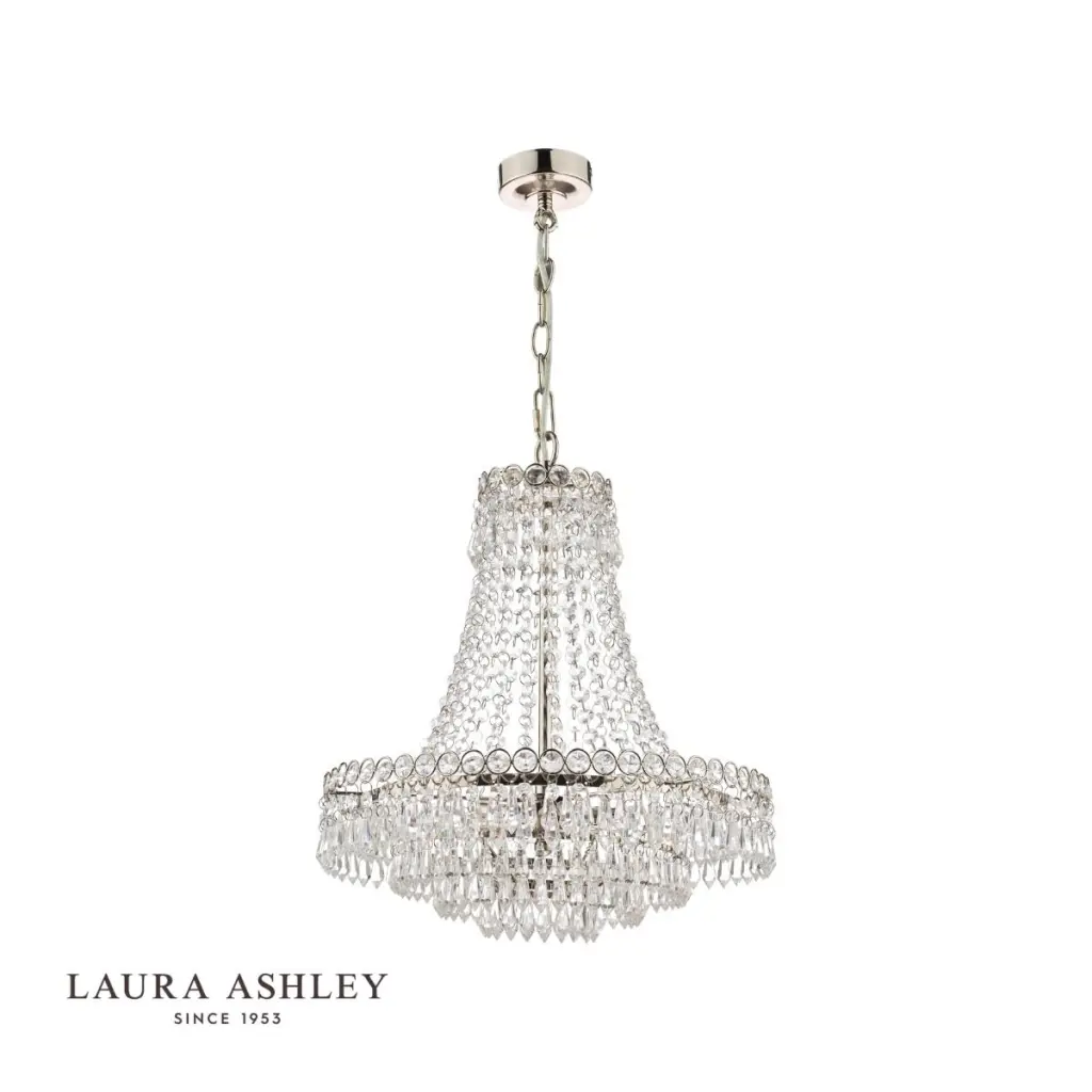 Enid Small 5 Light Chandelier Polished Nickel & Cut Glass