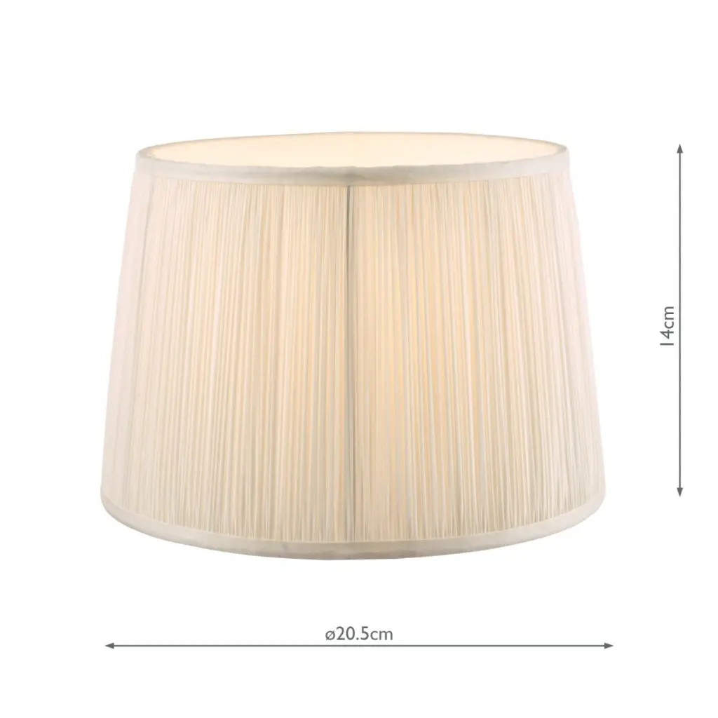 Hemsley Pleated Silk Cream Shade 200mm/8 Inch