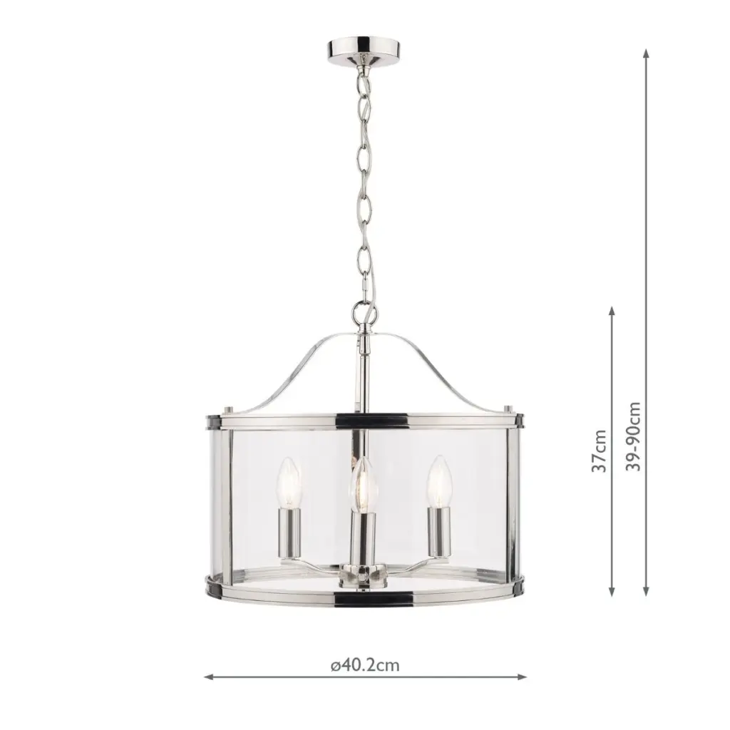 Harrington 3 Light Polished Nickel Pendant