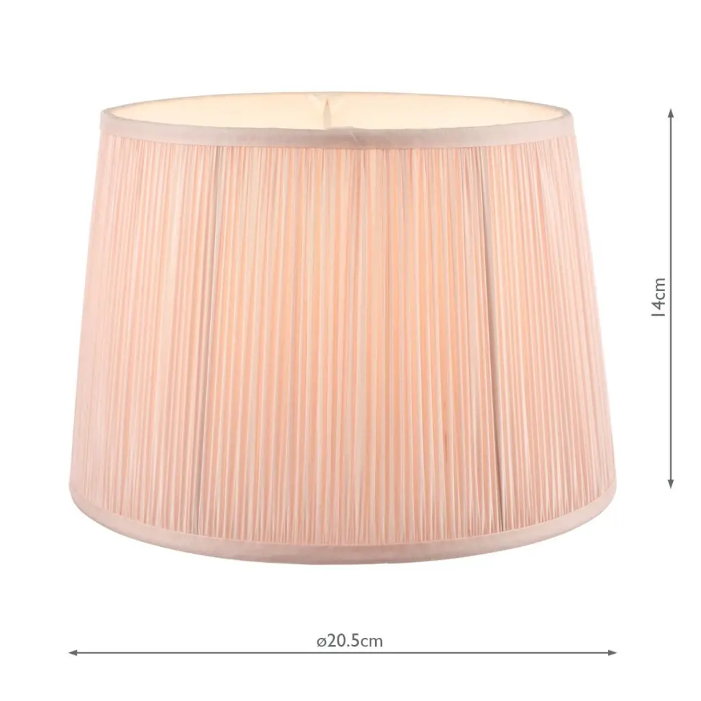 Hemsley Pleated Silk Pink Shade 200mm/ 8 Inch