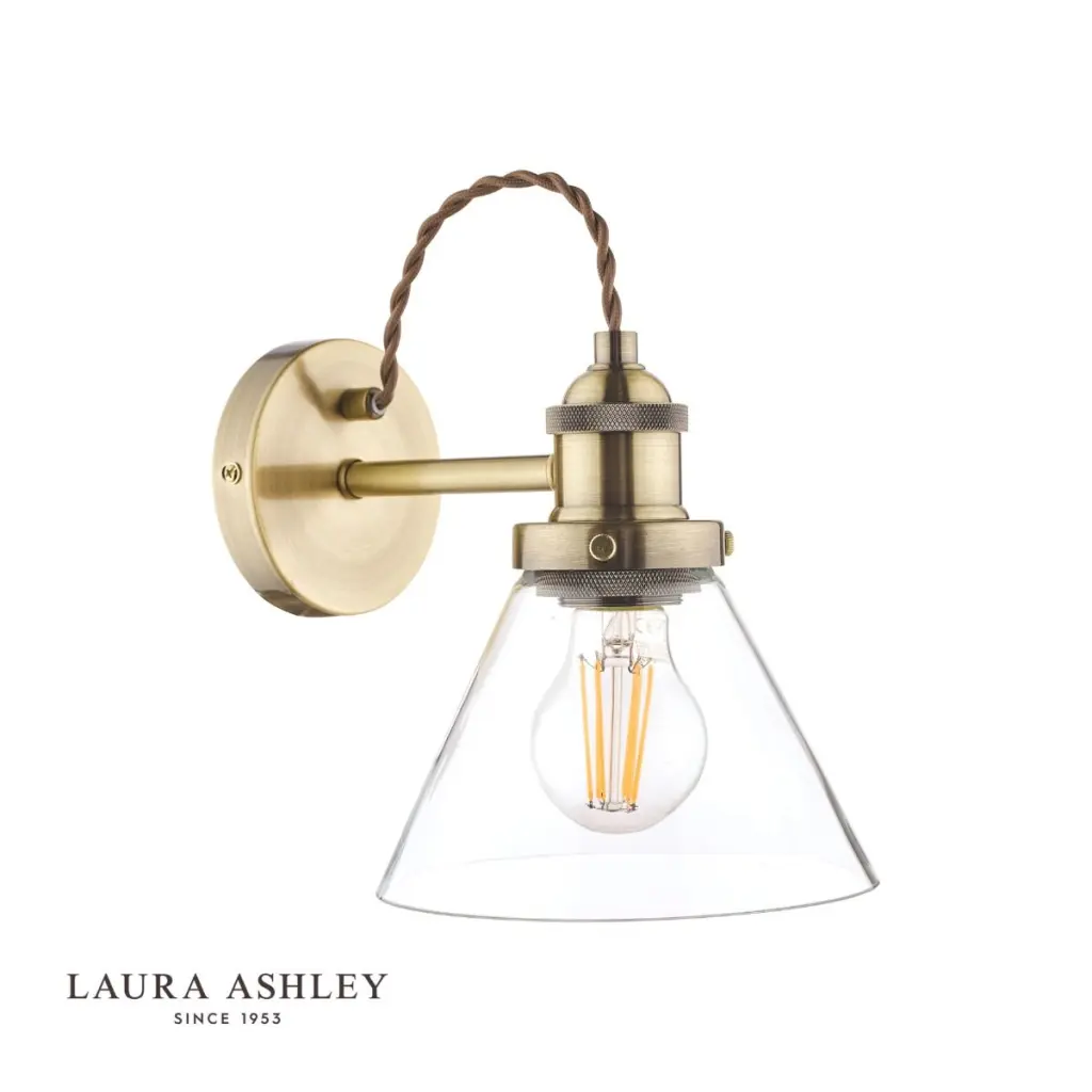 Isaac Antique Brass & Glass Wall Light