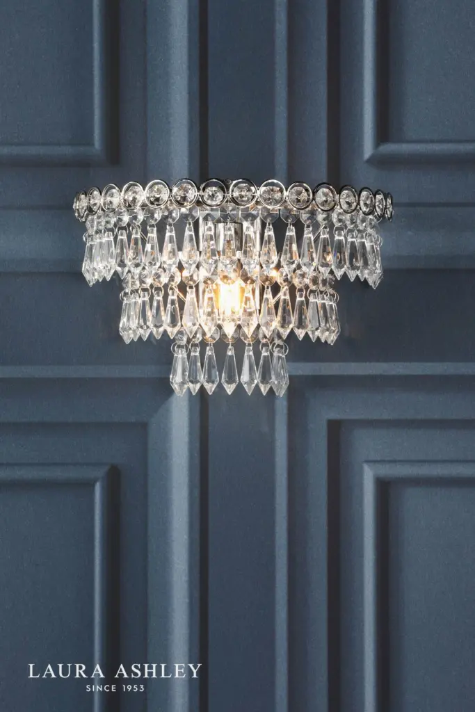 Enid Faceted Glass & Polished Nickel Wall Light