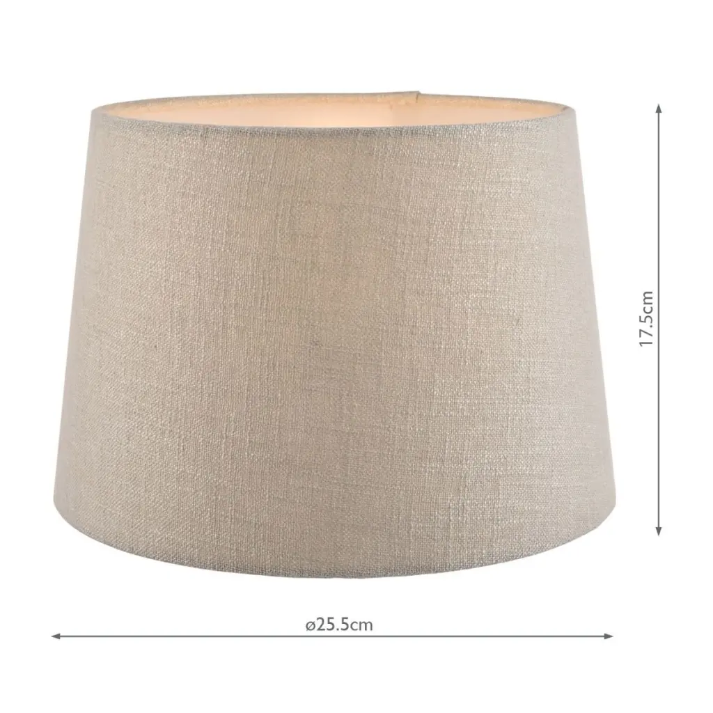 Bacall Linen Empire Drum Shade Silver 250mm/10 inch