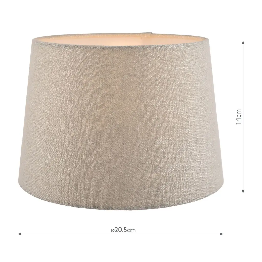 Bacall Linen Empire Drum Shade Silver 200mm/8 inch