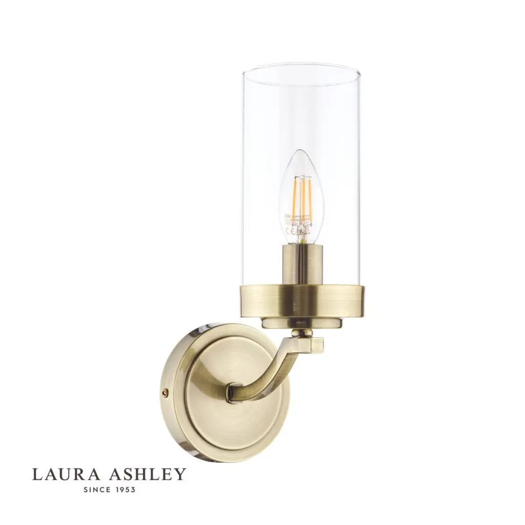 Joseph Wall Light in Antique Brass & Glass