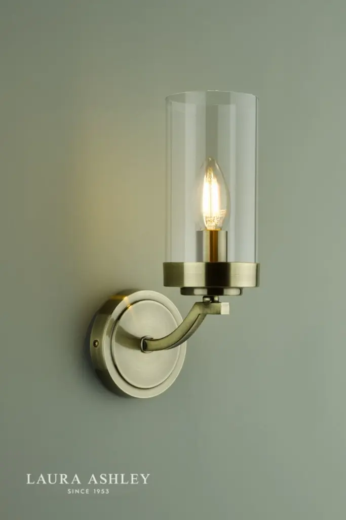 Joseph Wall Light in Antique Brass & Glass