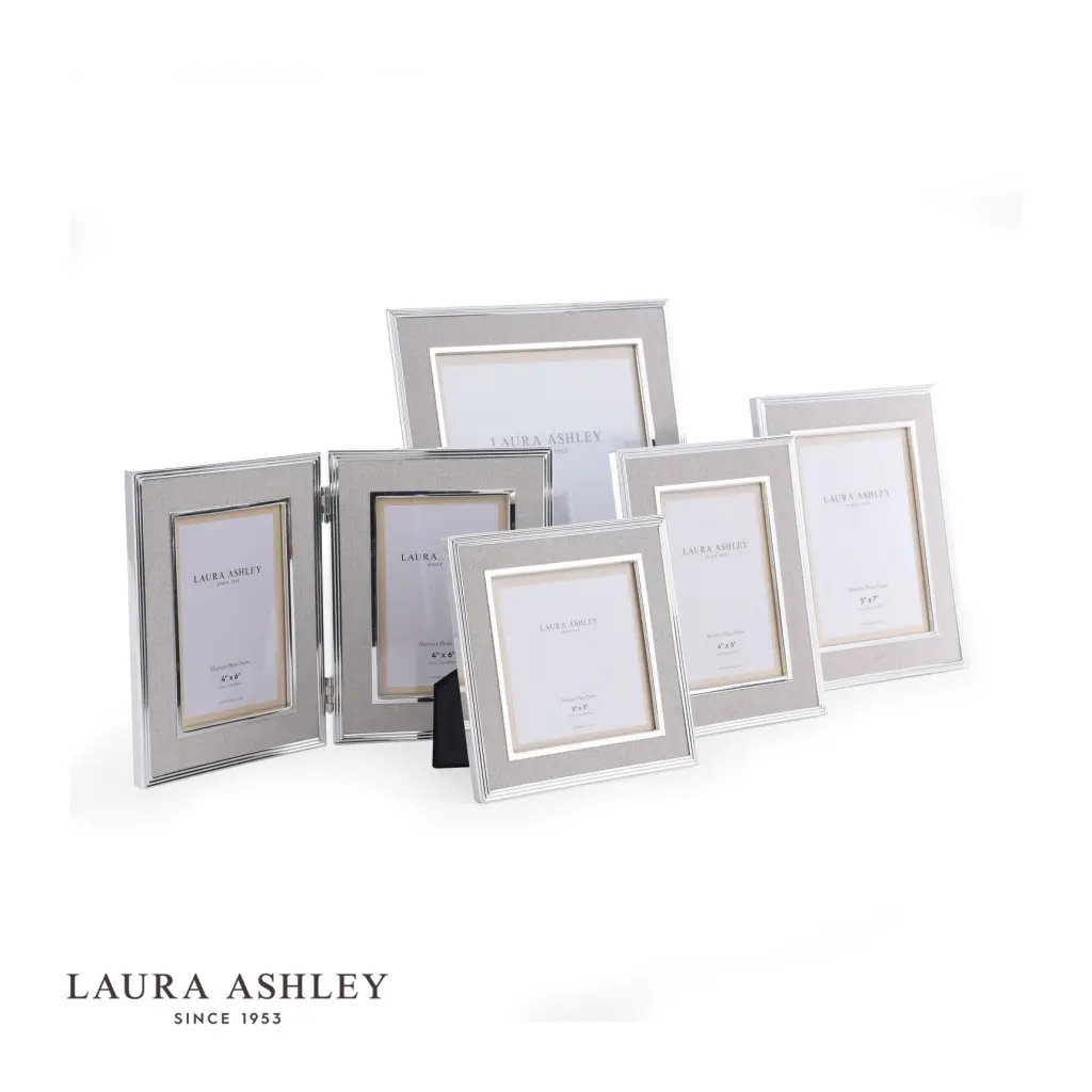 Harrison Square Polished Silver Linen Photo Frame 5x5 Inch