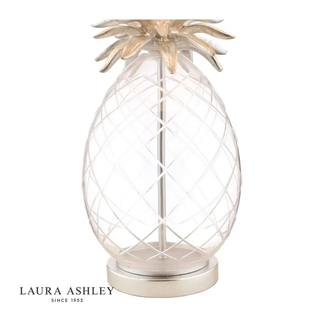 Pineapple Clear Glass & Brushed Chrome Table Lamp C/W Shade