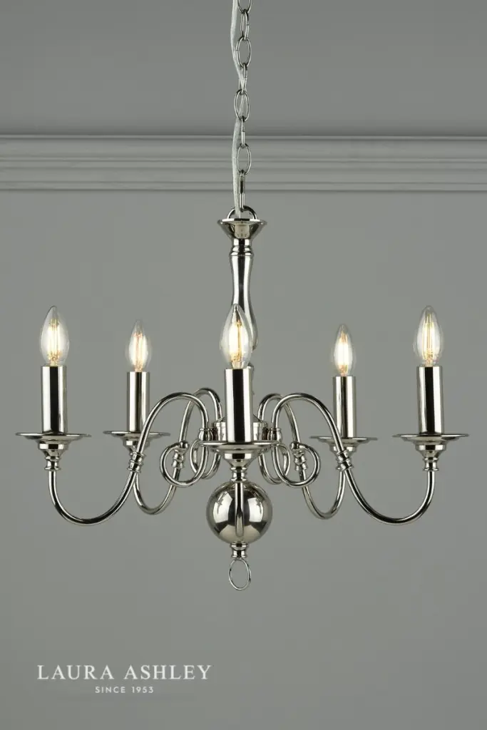 Winchester 5 Light Polished Nickel Chandelier