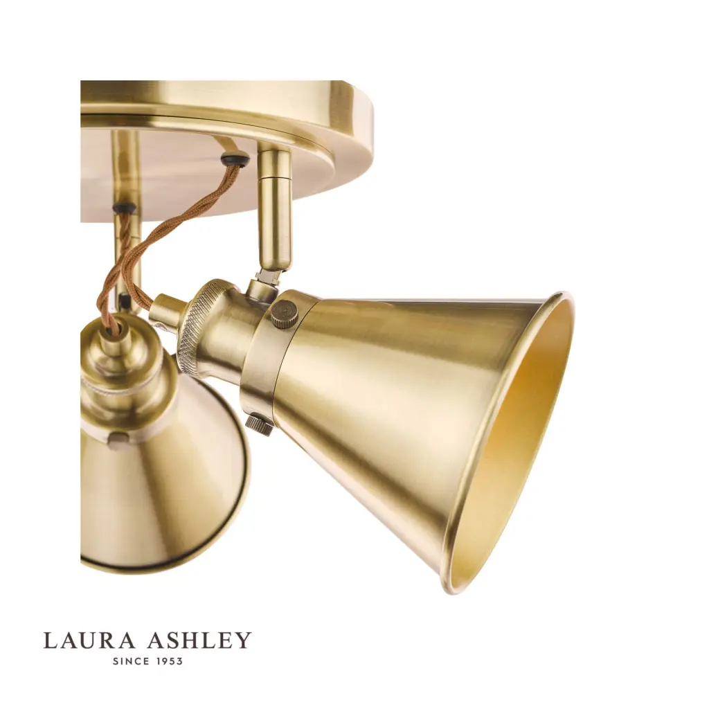 Rufus 3 Light Antique Brass Spotlight