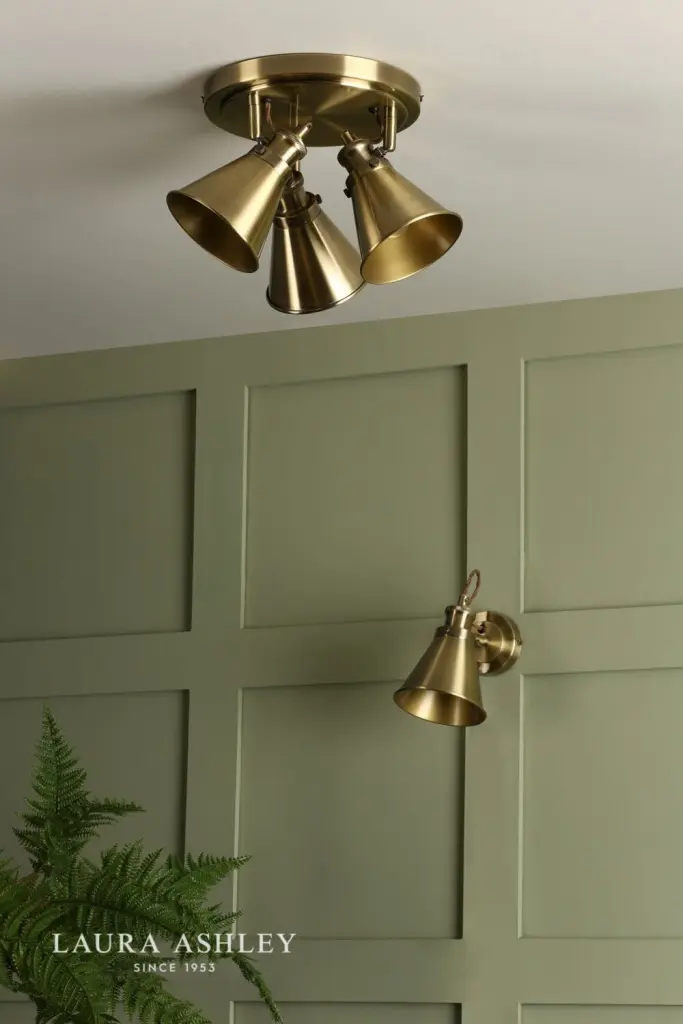 Rufus 3 Light Antique Brass Spotlight