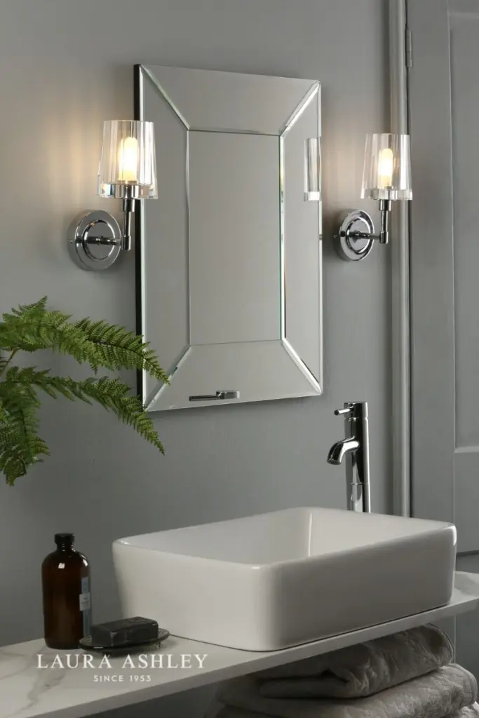 Blake Bathroom Wall Light Crystal Polished Chrome IP44
