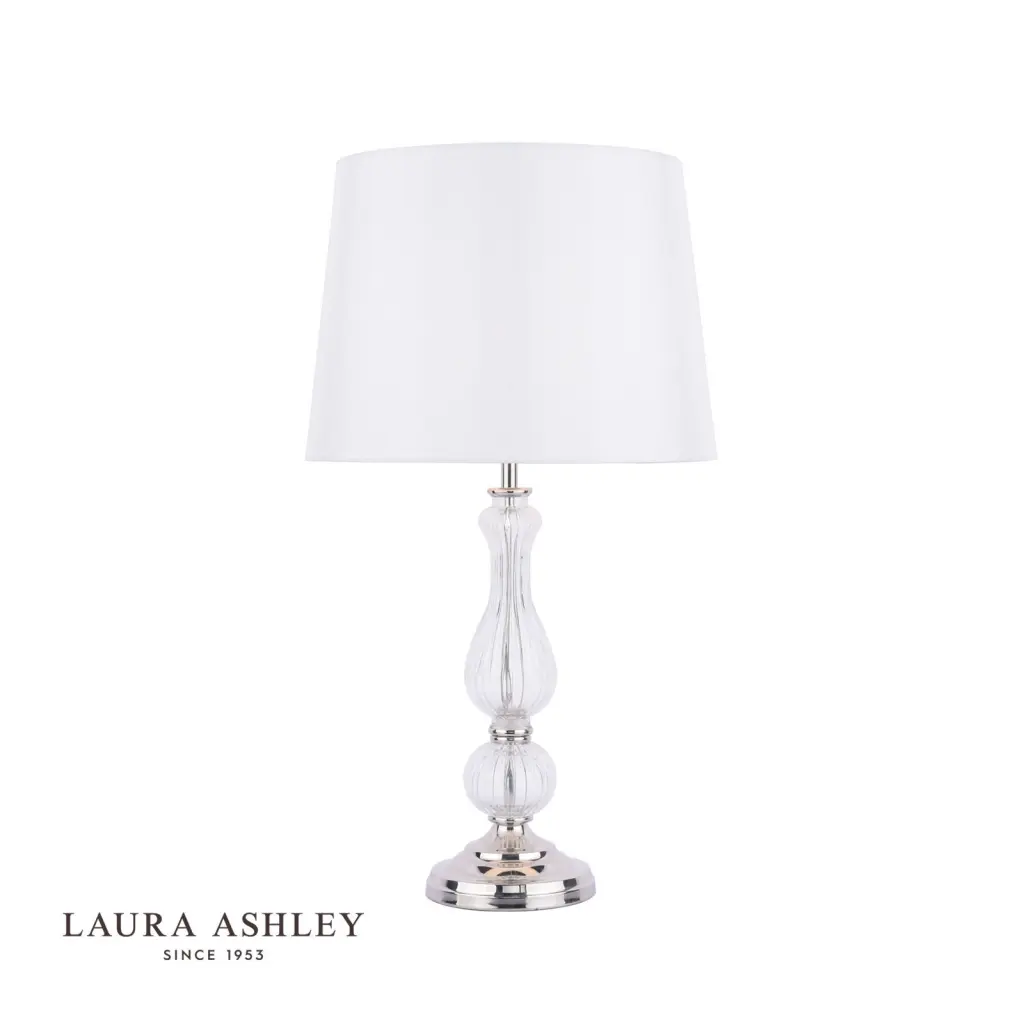 Bradshaw Nickel & Glass Table Lamp C/W Shade
