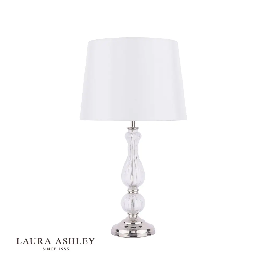 Bradshaw Nickel & Glass Table Lamp C/W Shade