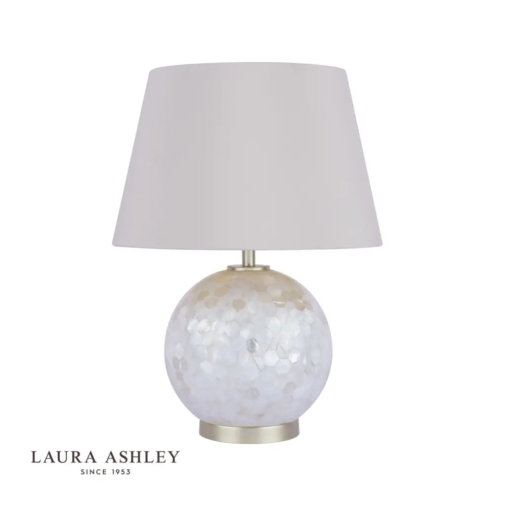 Mathern Cream Shell Table Lamp C/W Shade