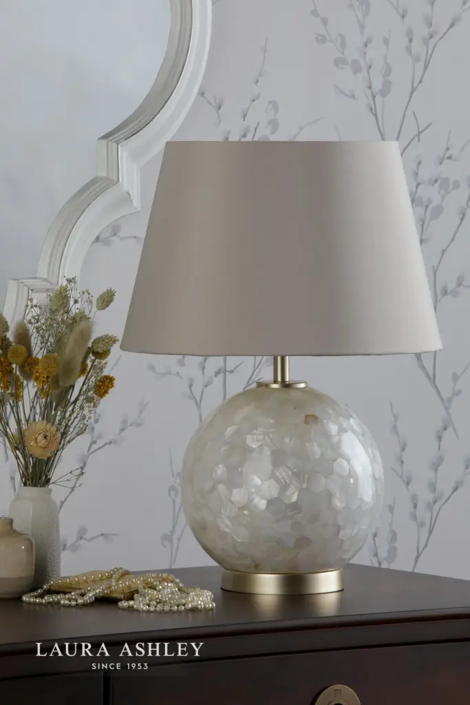Mathern Cream Shell Table Lamp C/W Shade