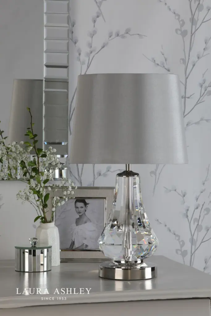 Humby Polished Nickel Touch Table Lamp C/W Shade