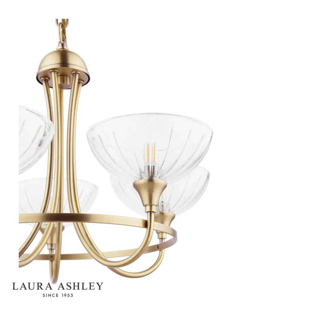 Wellham 5 Light Antique Brass Pendant