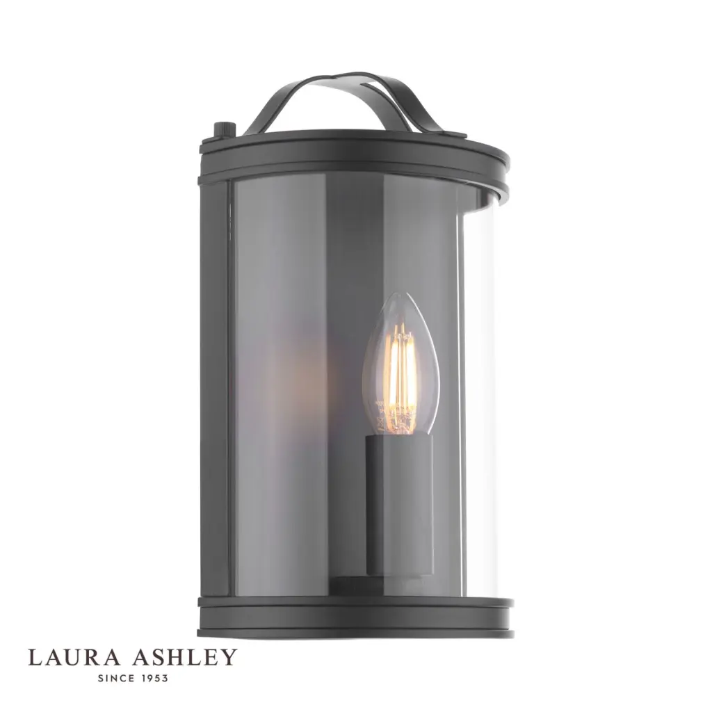 Harrington Wall Light in Matt Black and Glass