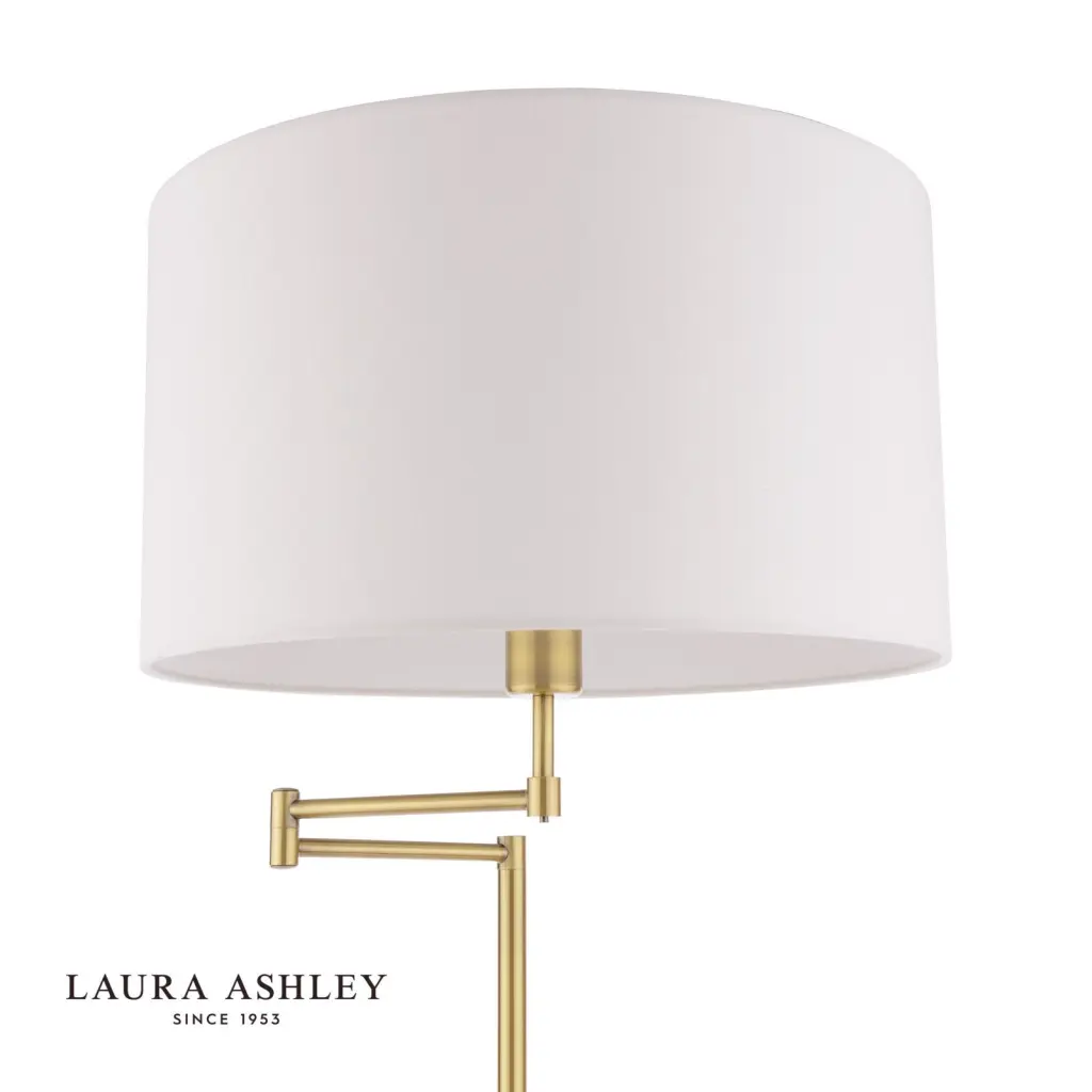 Marlowe Swing Arm Floor Lamp in Antique Brass C/W Shade