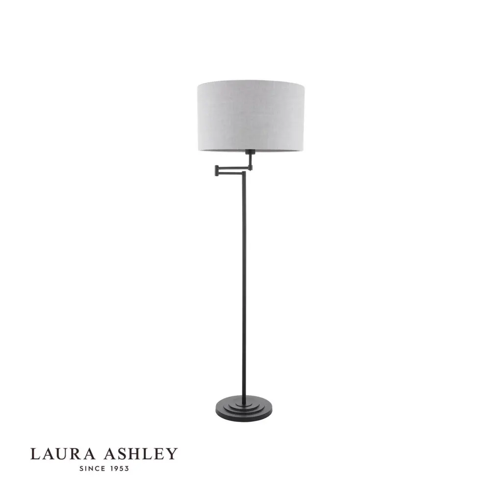 Marlowe Swing Arm Floor Lamp in Matt Black C/W Shade