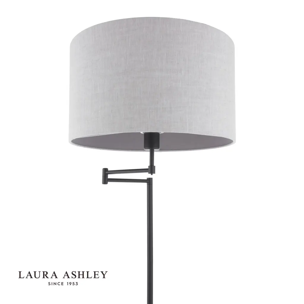 Marlowe Swing Arm Floor Lamp in Matt Black C/W Shade