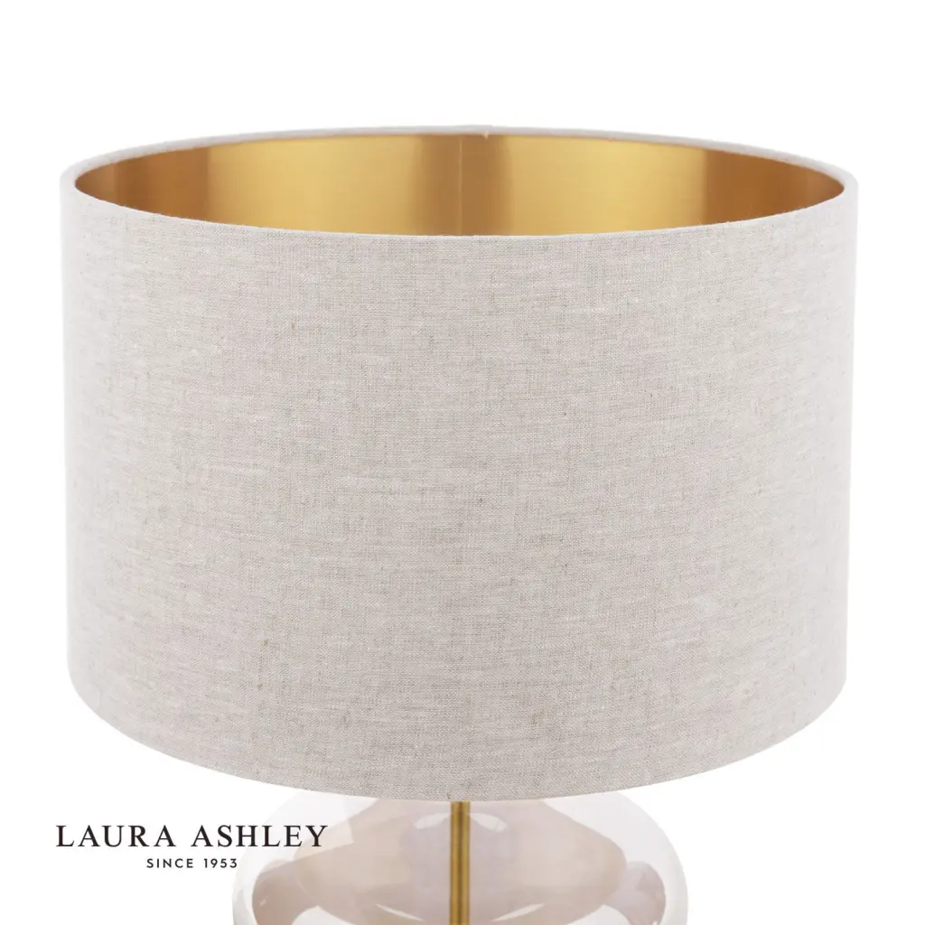 Ockley Touch Table Lamp Antique Brass & Champagne Glass C/W Shade