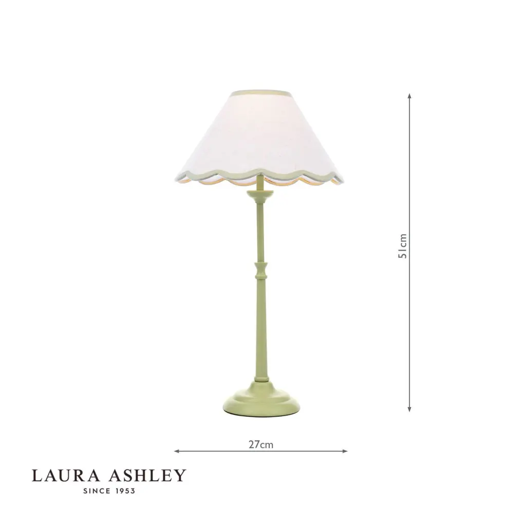 Cordwell Matt Green Table Lamp C/W Shade
