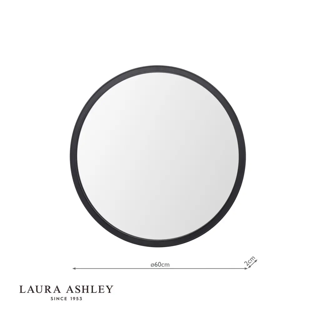 Harrington Mirror Matt Black and Mirror 60cm