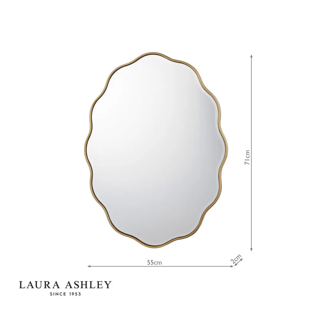 Laura Ashley Medora Mirror Matt Gold 71 x 55cm
