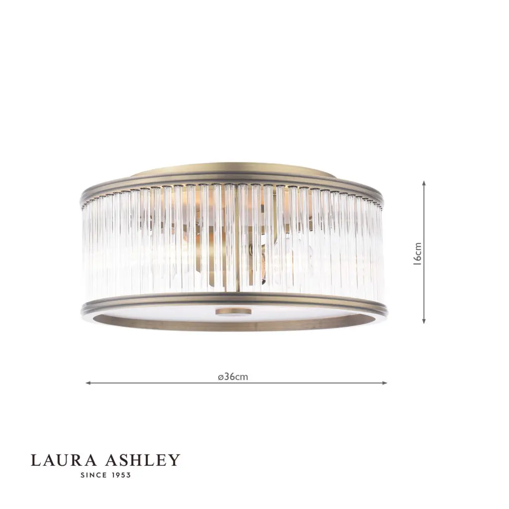 Sutton 2 Light Antique Brass Flush Fitting