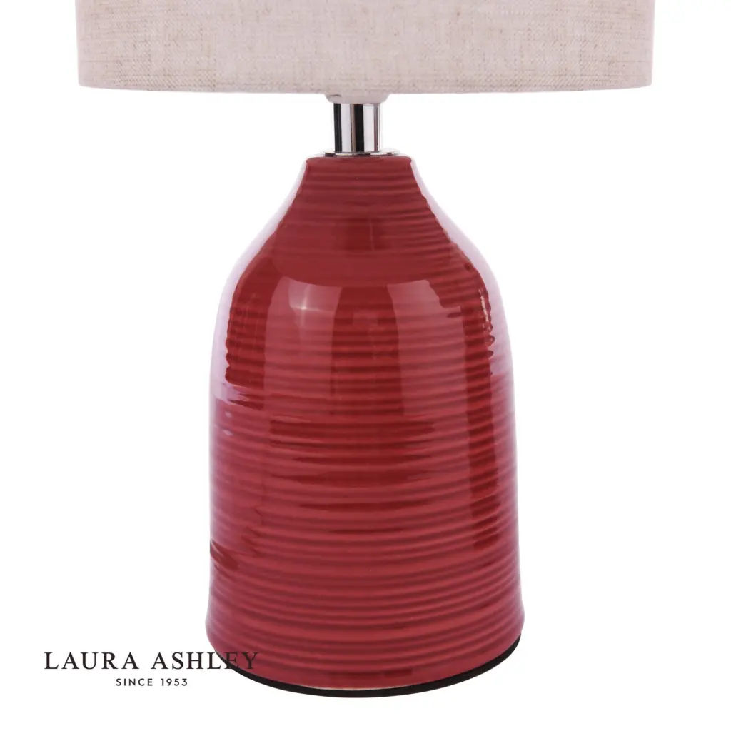 Penny Twin Pack Red Ceramic Table Lamp C/W Shades
