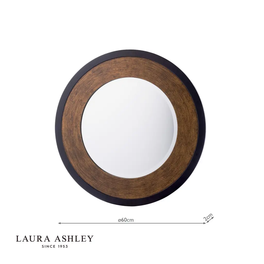 Laura Ashley Cara Round Mottled Bronze Mirror 60cm