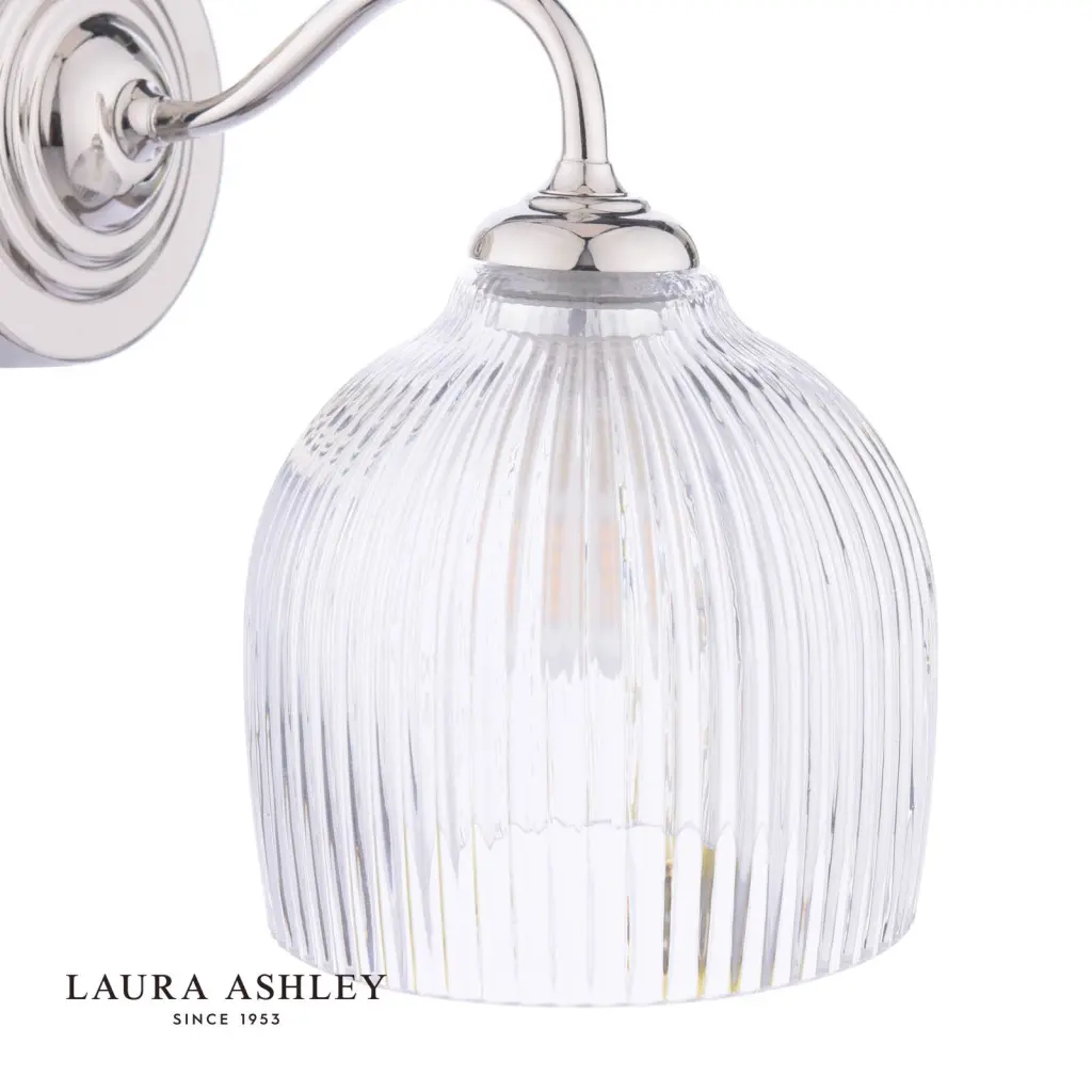 Charissa Polished Chrome & Ribbed Glass Wall Light