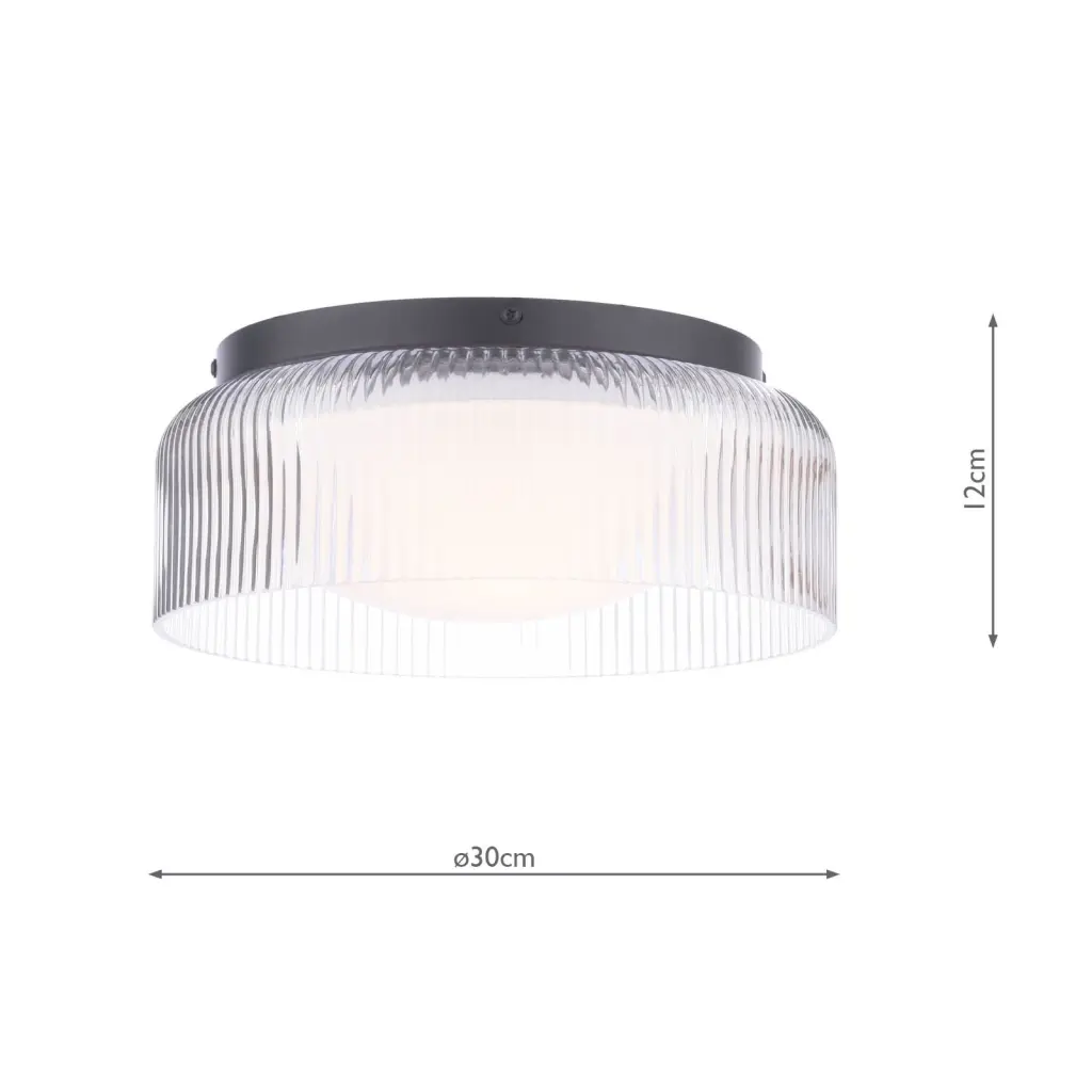 Charissa Matt Black Flush Fitting IP44