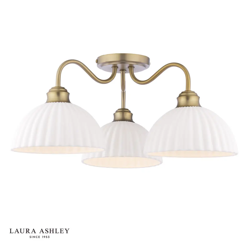 Durford 3 Light Semi-Flush Matt Antique Brass