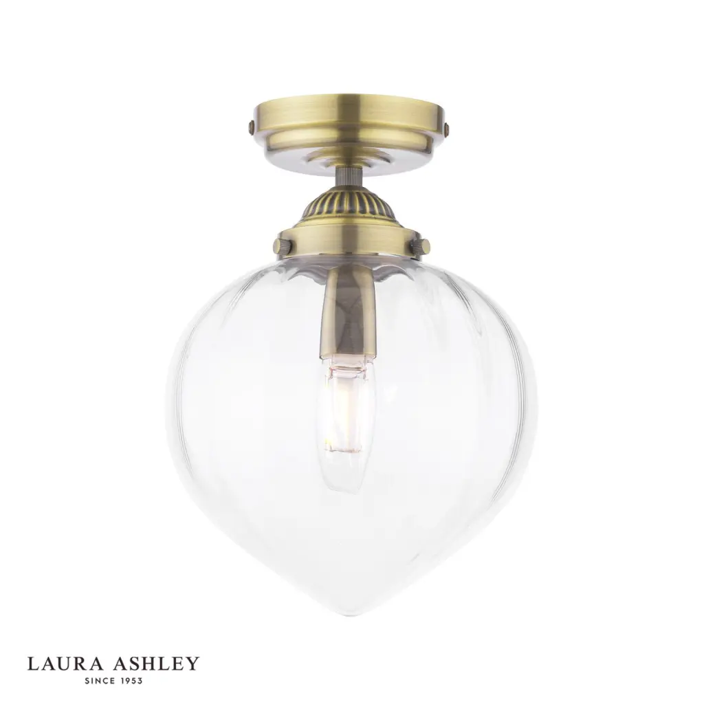 Whitham Antique Brass Bathroom Semi Flush IP44