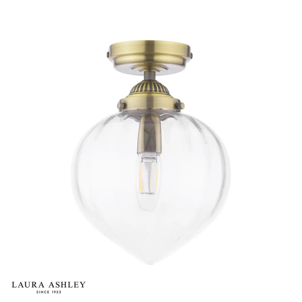 Whitham Antique Brass Bathroom Semi Flush IP44
