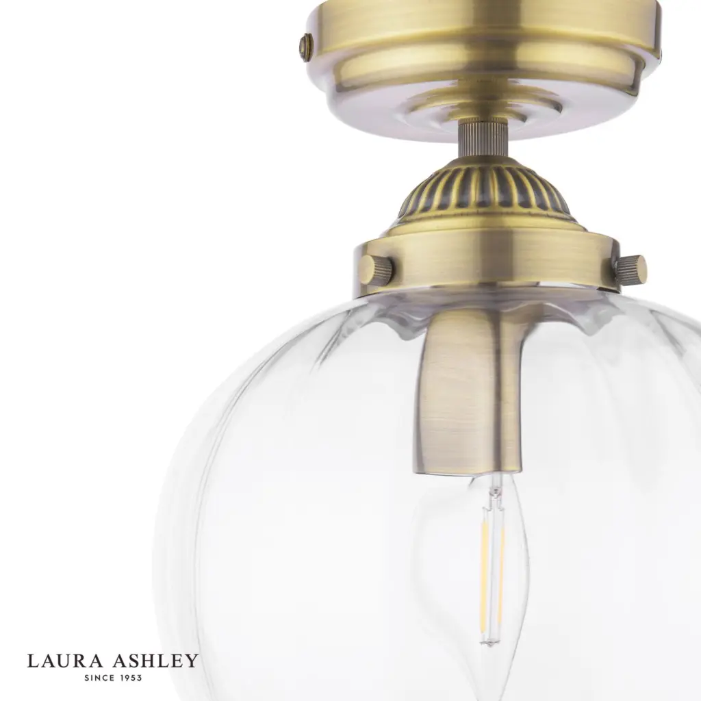 Whitham Antique Brass Bathroom Semi Flush IP44