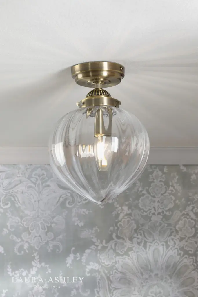 Whitham Antique Brass Bathroom Semi Flush IP44