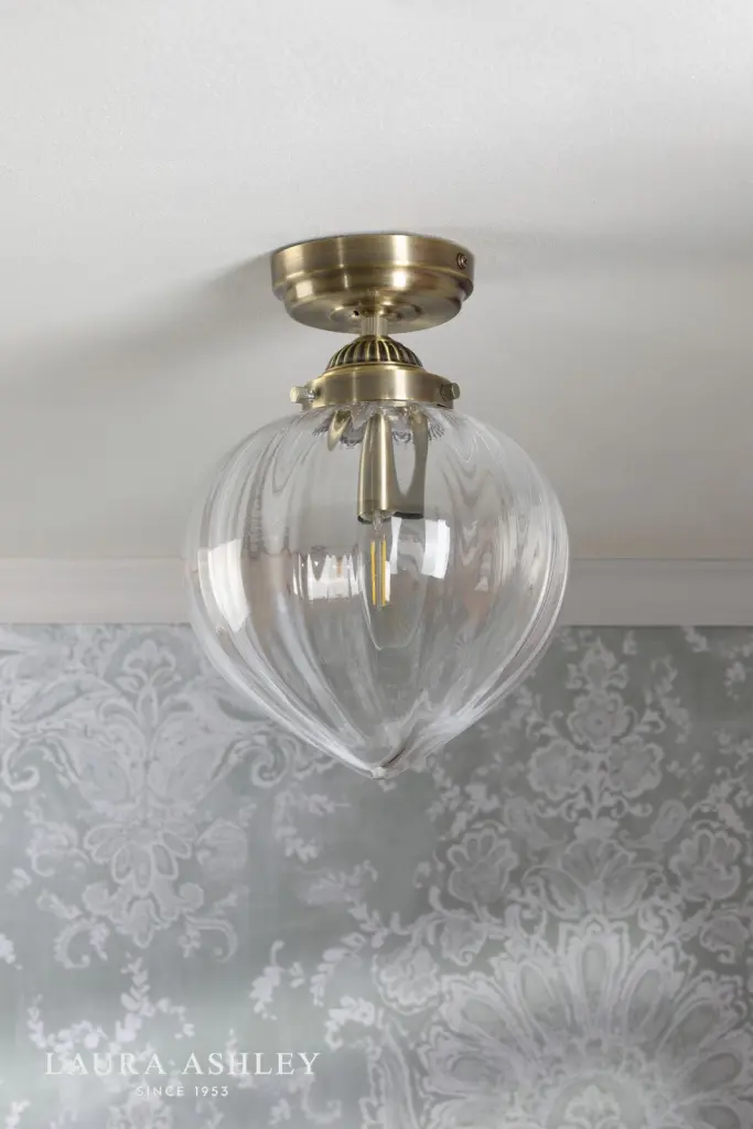Whitham Antique Brass Bathroom Semi Flush IP44