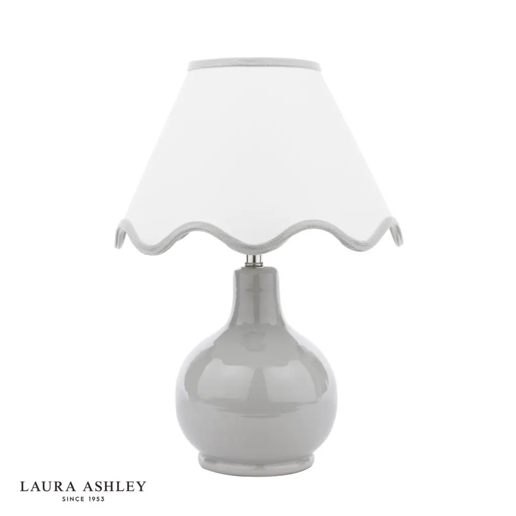 Bramhope Grey Ceramic Table Lamp C/W Shade